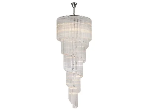 Люстра каскадная 8930/C Newport прозрачная на 30 ламп, основание никель в стиле американский современный классический 