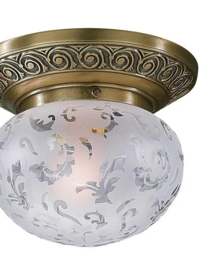 Светильник потолочный PL 7741/1 Reccagni Angelo белый 1 лампа, основание античное бронза в стиле классический  фото 2