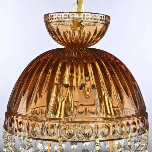 Светильник подвесной 5478/22 G Amber/M-1G Leafs Bohemia Ivele Crystal янтарный 3 лампы, основание прозрачное золотое в стиле классический leafs фото 4