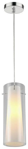 Светильник подвесной 229-006-01 Velante белый прозрачный 1 лампа, основание хром в стиле современный трубочки