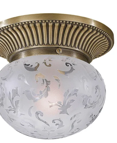 Светильник потолочный PL 7701/1 Reccagni Angelo белый 1 лампа, основание античное бронза в стиле классический  фото 2