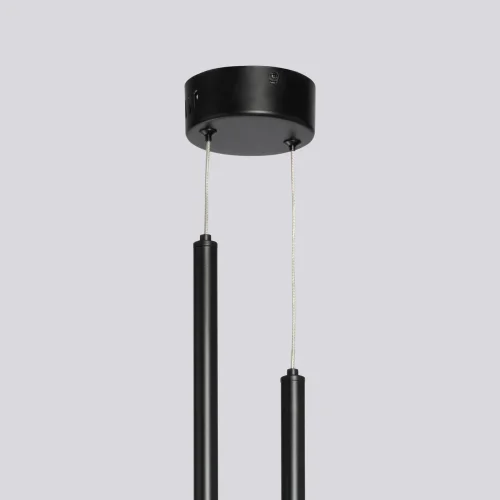 Светильник подвесной LED Ракурс 631018502 DeMarkt чёрный 1 лампа, основание чёрное в стиле хай-тек современный каскад трубочки фото 6