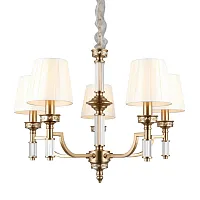 Люстра подвесная Patricia APL.716.13.05 Aployt белая на 5 ламп, основание бронзовое в стиле современный классический Люстра подвесная Patricia APL.716.13.05 Aployt белая на 5 ламп, основание бронзовое в стиле современный классический