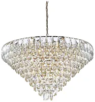 Люстра подвесная хрустальная Lavinia WE106.29.103 Wertmark прозрачная на 29 ламп, основание золотое в стиле классика 