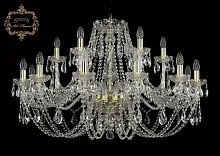 Люстра подвесная хрустальная 11.21.12+6.360.Gd.Sp Bohemia Art Classic прозрачная на 18 ламп, основание золотое в стиле классический Люстра подвесная хрустальная 11.21.12+6.360.Gd.Sp Bohemia Art Classic прозрачная на 18 ламп, основание золотое в стиле классический