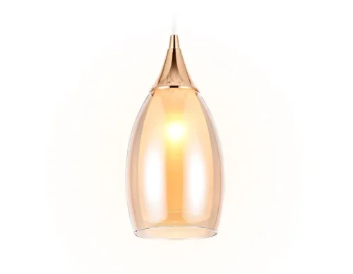 Светильник подвесной TR3543 Ambrella light янтарный 1 лампа, основание золотое в стиле современный  фото 2