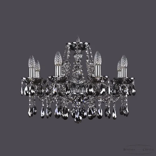 Люстра подвесная 1413/8/200 Ni M731 Bohemia Ivele Crystal без плафона на 8 ламп, основание чёрное никель в стиле классический sp