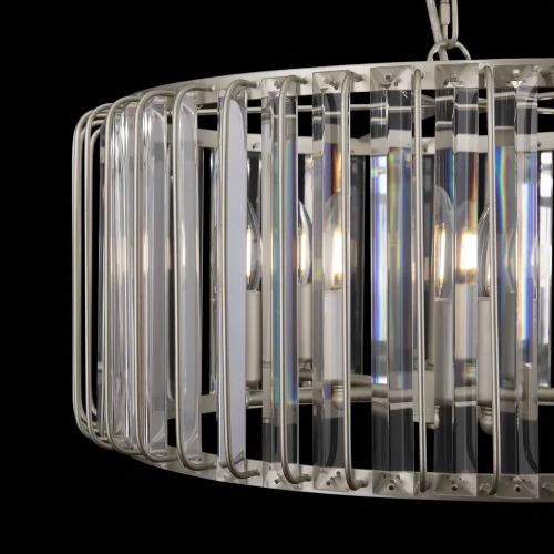 Люстра подвесная Esme FR1005PL-05SC Freya прозрачная на 5 ламп, основание бежевое матовое серебро в стиле классический  фото 2