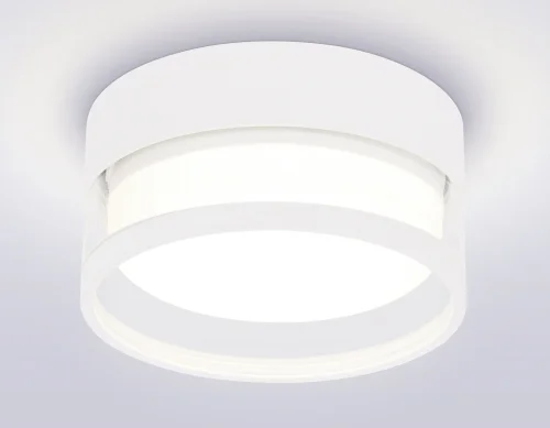 Светильник накладной TN5505 Ambrella light белый 1 лампа, основание белое в стиле хай-тек современный круглый фото 2