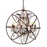 Люстра подвесная LOFT1897/8 LOFT IT без плафона на 8 ламп, основание коричневое в стиле лофт  Люстра подвесная LOFT1897/8 LOFT IT без плафона на 8 ламп, основание коричневое в стиле лофт