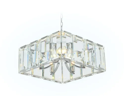 Люстра подвесная Traditional TR5148 Ambrella light прозрачная на 6 ламп, основание хром в стиле арт-деко  фото 2