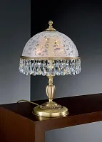 Настольная лампа P 6200 M Reccagni Angelo белая 2 лампы, основание античное бронза хрусталь металл в стиле классический 