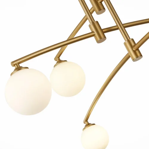 Люстра потолочная Sembrare SL1208.302.06 ST-Luce белая на 6 ламп, основание золотое в стиле современный шар фото 3
