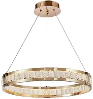 Люстра подвесная LED Theatrum 4206-6P Favourite прозрачная на 2 лампы, основание золотое в стиле классический кольца