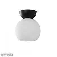 Светильник потолочный Mono C6079-1 BK+WH iLamp белый 1 лампа, основание чёрное в стиле современный 