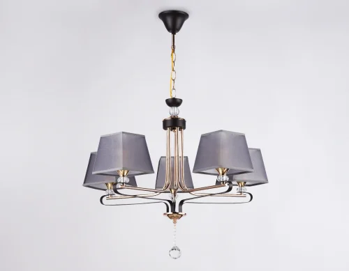 Люстра подвесная TR4616 Ambrella light коричневая на 5 ламп, основание коричневое в стиле современный  фото 5