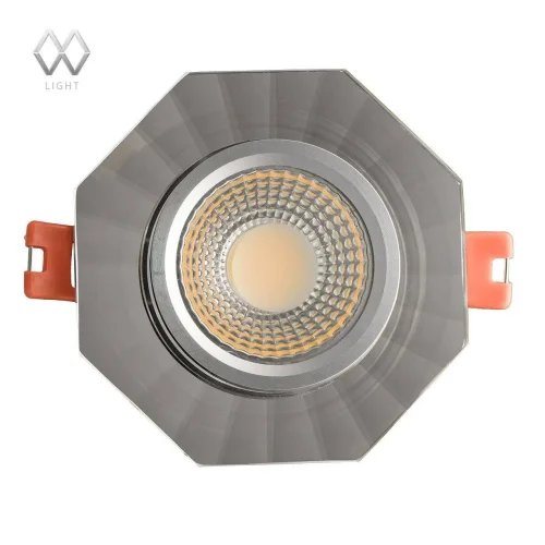 Светильник Точечный LED Круз 637014401 MW-Light прозрачный 1 лампа, основание хром серое в стиле современный  фото 2