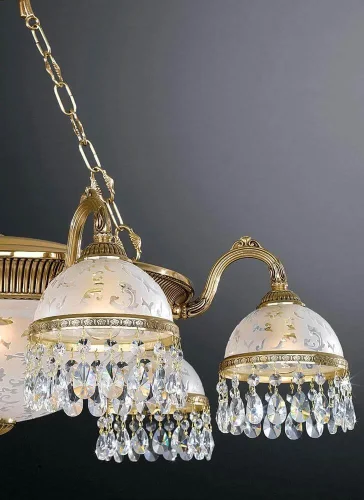 Люстра подвесная  L 6300/6+4 Reccagni Angelo прозрачная на 10 ламп, основание золотое в стиле классический  фото 2