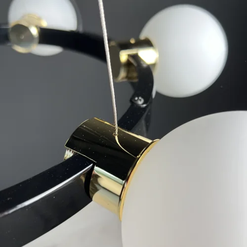 Люстра подвесная FLAMB D57 208629-26 ImperiumLoft белая на 6 ламп, основание золотое в стиле минимализм  фото 11