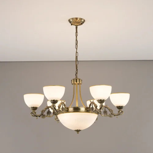 Люстра подвесная Адриана CL405293 Citilux белая на 6 ламп, основание бронзовое в стиле классический  фото 3
