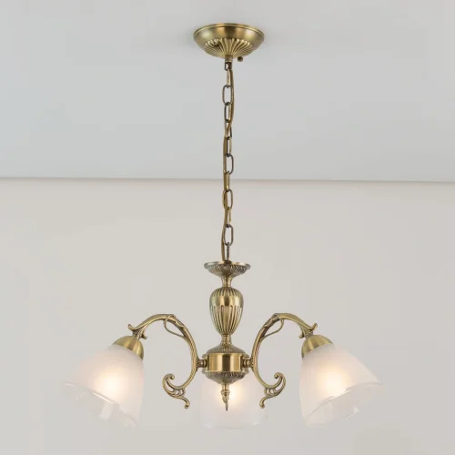 Люстра подвесная Латур CL413231 Citilux белая на 3 лампы, основание бронзовое в стиле классический  фото 4