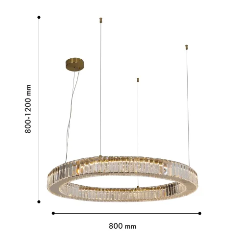 Люстра подвесная LED Manor 4195-8P Favourite прозрачная на 2 лампы, основание золотое в стиле классический кольца фото 3