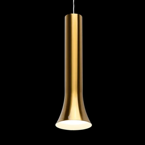Светильник подвесной LED Ракурс 631017901 DeMarkt бронзовый 1 лампа, основание бронзовое в стиле хай-тек трубочки фото 4
