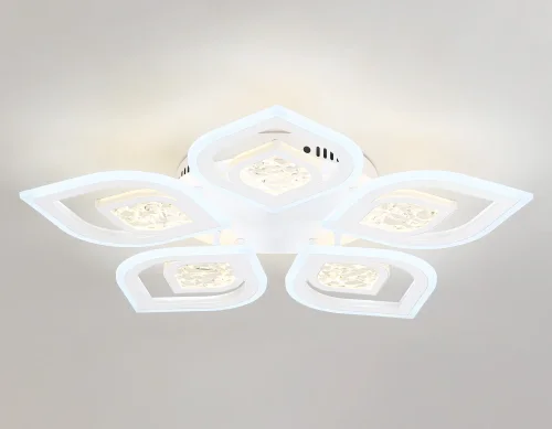 Люстра потолочная LED с пультом FA4292 Ambrella light белая на 1 лампа, основание белое в стиле современный хай-тек с пультом фото 4