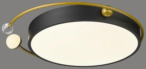 Светильник потолочный LED с пультом 435-307-02 Velante чёрный белый 1 лампа, основание чёрное в стиле современный хай-тек с пультом