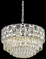 Люстра подвесная хрустальная Sabrina WE133.16.103 Wertmark прозрачная на 16 ламп, основание хром в стиле классический 