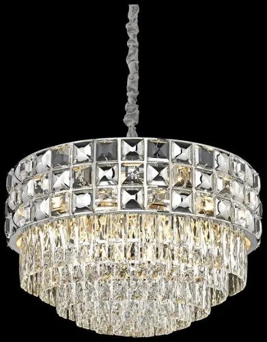 Люстра подвесная хрустальная Sabrina WE133.16.103 Wertmark прозрачная на 16 ламп, основание хром в стиле классический 