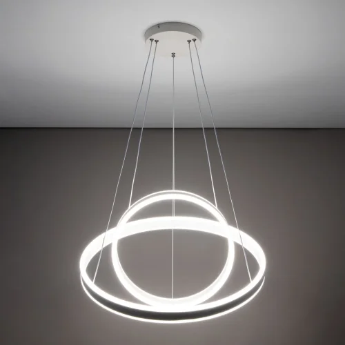Светильник подвесной LED с пультом Дуэт CL719640 Citilux белый 1 лампа, основание белое в стиле современный минимализм кольца с пультом фото 8