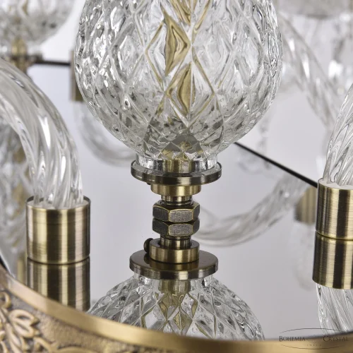 Люстра подвесная 1452/6/195/600 FP Bohemia Ivele Crystal без плафона на 10 ламп, основание прозрачное бронзовое в стиле классический sp фото 8