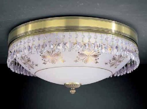 Люстра потолочная  PL 6000/3 Reccagni Angelo прозрачная белая на 3 лампы, основание античное бронза в стиле классический 