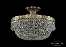 Люстра потолочная хрустальная 19011/35IV G Bohemia Ivele Crystal прозрачная на 4 лампы, основание золотое в стиле классический sp
