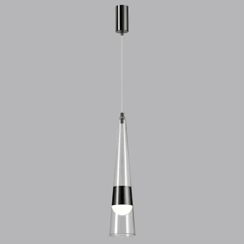 Светильник подвесной LED Lump 5044/12L Odeon Light прозрачный 1 лампа, основание хром чёрное в стиле современный трубочки фото 4