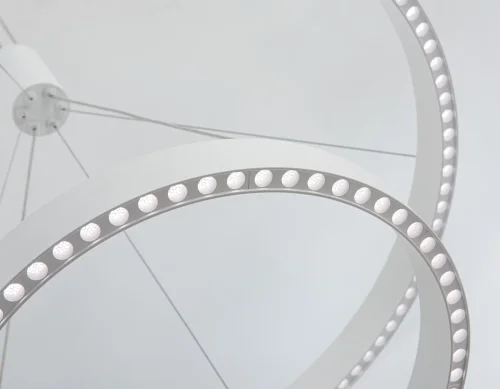 Люстра подвесная LED FL5884 Ambrella light белая на 1 лампа, основание белое в стиле современный хай-тек кольца фото 7