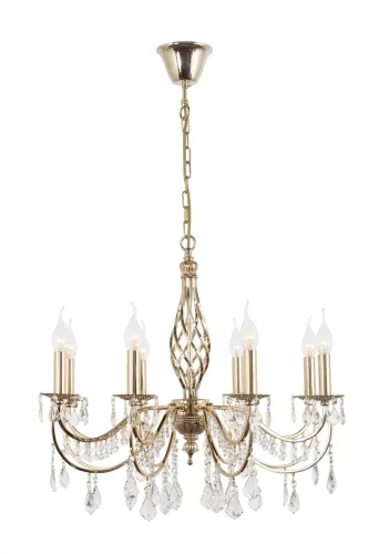 Люстра хрустальная подвесная Deco E 1.1.8.600 G Arti Lampadari без плафона на 8 ламп, основание золотое в стиле классический 