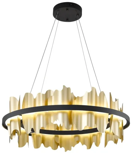 Люстра подвесная LED Lando WE476.02.403 Wertmark золотая на 1 лампа, основание чёрное в стиле арт-деко современный 