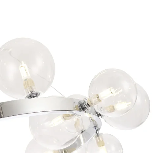 Люстра подвесная AGATA SP15 V2 CHROME/TRANSPARENTE Crystal Lux прозрачная на 15 ламп, основание хром в стиле современный  фото 4
