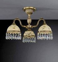 Люстра потолочная  PL 6226/3 Reccagni Angelo жёлтая на 3 лампы, основание античное бронза в стиле классический 