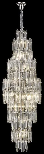 Люстра каскадная Lazzara WE107.23.103 Wertmark прозрачная на 23 лампы, основание никель в стиле классический 