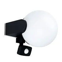 Настенный светильник с датчиком движения Rubio 99573 Eglo уличный IP44 чёрный 1 лампа, плафон белый в стиле современный E27