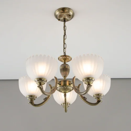 Люстра подвесная Севилья CL414153 Citilux белая на 5 ламп, основание бронзовое в стиле классический  фото 7