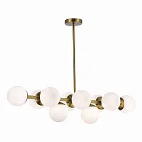 Светильник потолочный Fratta SLE1191-202-10 Evoluce белый 10 ламп, основание золотое в стиле современный шар
