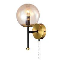 Бра с выключателем Памела CL144315 Citilux янтарный 1 лампа, основание бронзовое в стиле лофт современный 