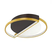Люстра потолочная LED с пультом Taro 5239/64CL Lumion белая на 1 лампа, основание чёрное матовое золото в стиле современный с пультом кольца