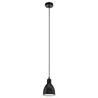 Светильник подвесной PRIDDY 49464 Eglo чёрный 1 лампа, основание чёрное белое в стиле современный 