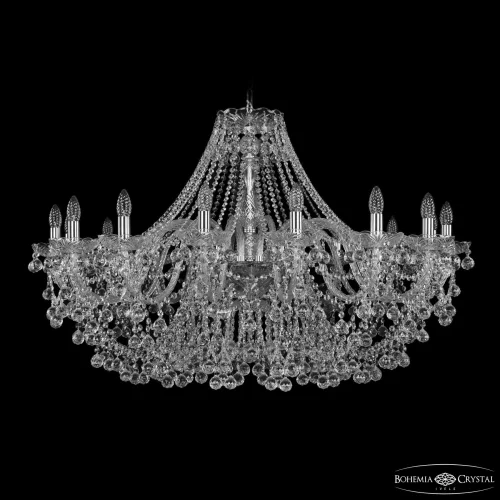 Люстра подвесная 1409/16/400 Ni Bohemia Ivele Crystal без плафона на 16 ламп, основание никель прозрачное в стиле классический sp