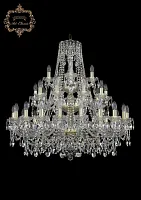 Люстра подвесная хрустальная 11.25.20+10+5.360.3d.Gd.Sp Bohemia Art Classic прозрачная на 16 ламп, основание золотое в стиле классический Люстра подвесная хрустальная 11.25.20+10+5.360.3d.Gd.Sp Bohemia Art Classic прозрачная на 16 ламп, основание золотое в стиле классический